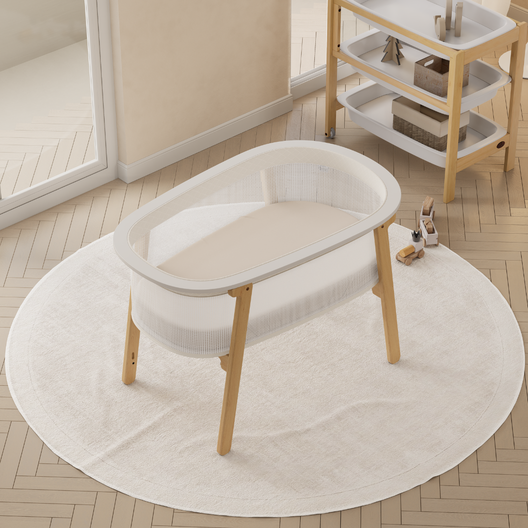 Boori - Nest Storage Cot_Simply White and Beech with Mattress